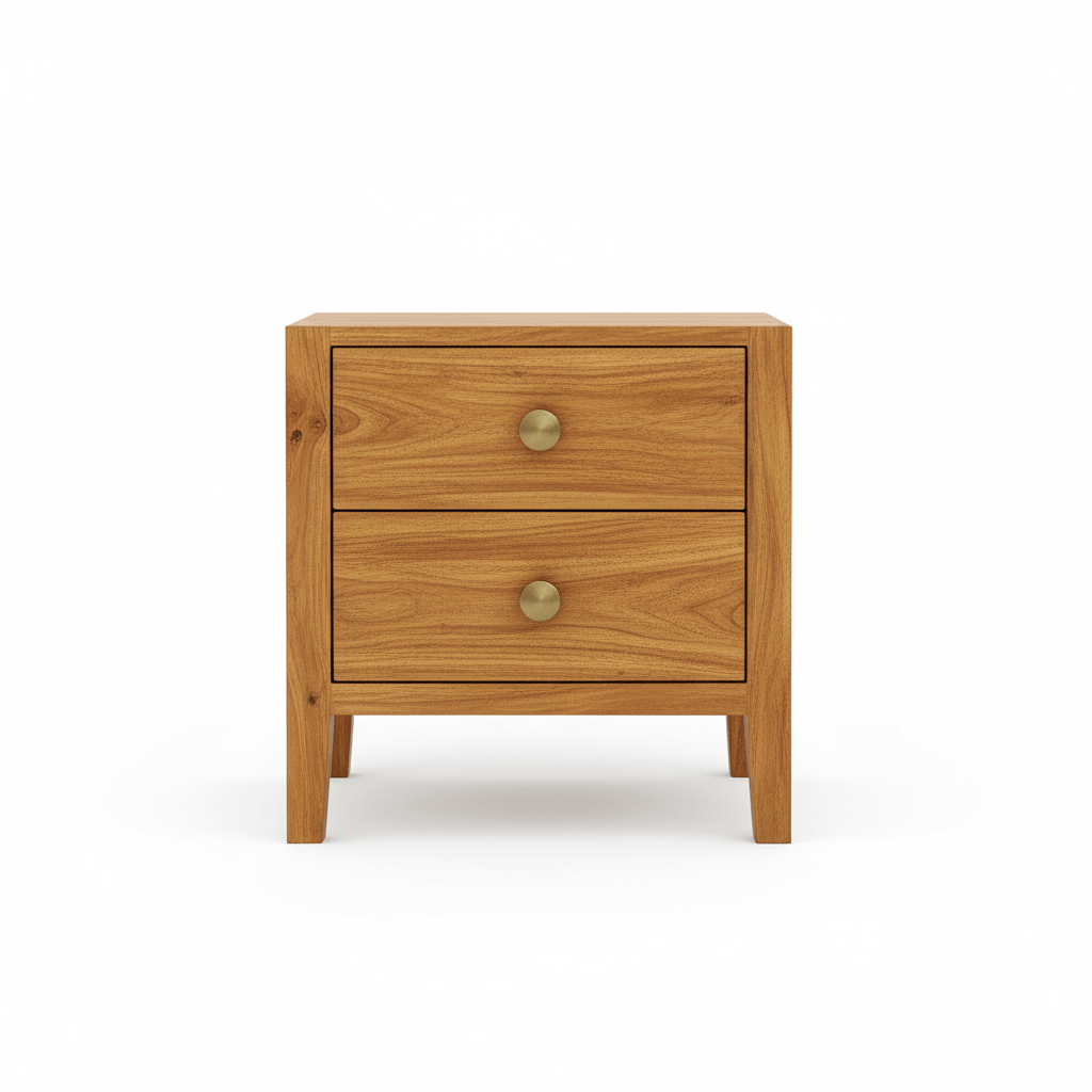 Dorrin Classic Solid Wood 2 Drawers Side Table